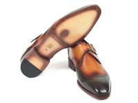 Paul Parkman Single Monkstraps Green & Camel (ID#944-GRN-CML)