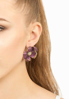 LATELITA - Original Poppy Flower Red Earring Gold