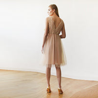 BLUSHFASHION - Original Pink Tulle and Lace Short Dress #1157