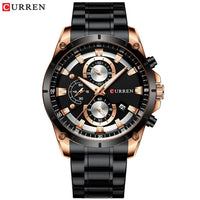 CURREN Creative Design Watches Men Luxury Casual Quartz Wristwatch With Stainless Steel Chronograph Sport Watch Male Clock