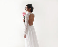 BLUSHFASHION - Original High Neck & Open Back Wedding Dress  #1181