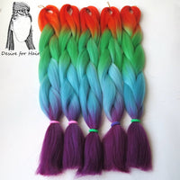 Desire for Hair 10packs Per Lot 24inch 100g Synthetic Braiding Hair Jumbo Braids 3 Tone Omber Blonde Lavender Color