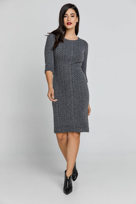 CONQUISTA FASHION - Original Dark Grey Jacquard Dress