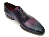 Paul Parkman Men's Purple & Navy Medallion Toe Oxfords (ID#PR88TT)