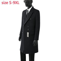 CHEN ZE JIA - Original 2024 New Arrival High Quality Autumn Wool Overcoat Double Breasted Coat Men Fashion Trend Casual Thick Super Large Size S-8xl9xl