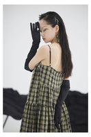 MARIGOLDSHADOWS - Original Sango Loose Plaid Spaghetti Strap Dress