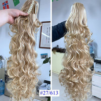 Synthetic Claw Clip Ponytail Luxury for Braiding 75cm 30" High Temperature Fiber Hairpieces Long Curly Hair Extensions for Women