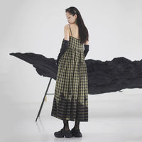 MARIGOLDSHADOWS - Original Sango Loose Plaid Spaghetti Strap Dress