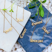 Original Old English Zodiac Necklace Prepack