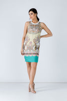 CONQUISTA FASHION - Original Turquoise Paisley Sleeveless Dress