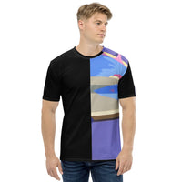 Men's T-Shirt Fashion Blue Purple Black Graphic Designs Sharon Tatem Fashions