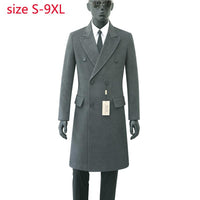 CHEN ZE JIA - Original 2024 New Arrival High Quality Autumn Wool Overcoat Double Breasted Coat Men Fashion Trend Casual Thick Super Large Size S-8xl9xl