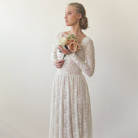 BLUSHFASHION - Original Bestseller Square Neckline Wedding Dress #1259