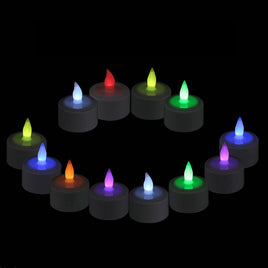 12pcs/Set Remote Controll Rechargeable Tea Light LED Candles Frosted Flameless TeaLight Multi-Color Changing Candle Lamp Party