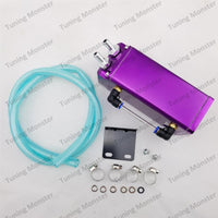 Free Shipping Universal Aluminum Square 10mm Engine Oil Catch Tank Can Reservoir 7"x3"x2.5" Red Blue Silver Black With Logo