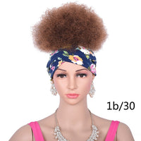 High Afro Puff Ponytail Drawstring Chignon Hairpiece Short Synthetic Kinky Curly Fake Hair Bun Updo Clip in Hair Extensions