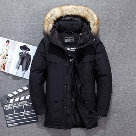 2020 NEW -40 Degrees Top Quality White Duck Down Jacket Men Thick Winter Big Fur Collar Warm Parka Waterproof Windproof