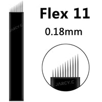 100pcs 0.18mm Lamina Tebori Flex Microblading 12 14 16 18 U Shape Tattoo Needles for Permanente Makeup Eyebrow Blades Manual Pen