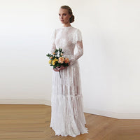 BLUSHFASHION - Original Woodland Vintage Lace Wedding Dress#1206