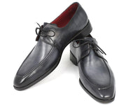 Paul Parkman Gray & Black Apron Derby Shoes for Men (ID#13SX51)