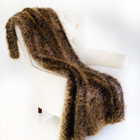 Plush Tawny WildCat Handmade Luxury Faux Fur Throw