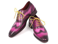 Paul Parkman Men's Wingtip Oxfords Lilac Handpainted Calfskin (ID#228-LIL)