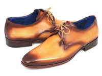 Paul Parkman Brown & Camel Hand-Painted Derby Shoes (ID#326-CMLBRW)