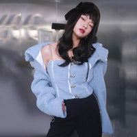 MARIGOLDSHADOWS - Original Kisho Fuzzy Top and Collared Jacket