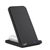 FDGAO 15W Qi Wireless Charger 2 in 1 Fast Charging Stand for iPhone 12 Mini 11 Pro XS Max XR X 8 Airpods Pro Samsung S20 S10 S9