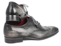 Paul Parkman Wintip Oxfords Gray & Black Handpainted Calfskin (ID#741-GRY)