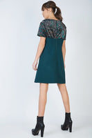 CONQUISTA FASHION - Original Short Sleeve a Line Dress With Print Detail