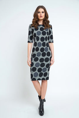 CONQUISTA FASHION - Original Fitted Polka Dot Midi Dress