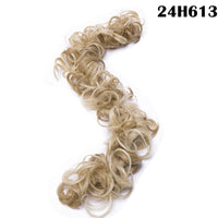 HAIRRO Synthetic Chignon Messy Scrunchies Elastic Band Hair Bun Straight Updo Hairpiece High Temperture Fiber Natural Fake Hair