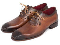 Paul Parkman Men's Brown & Camel Medallion Toe Oxfords (ID#GF61AZ)