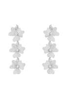 Original Jasmine Flower Triple Drop Earrings Silver