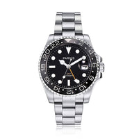 Parnis 40mm Watch Men Automatic Mechanical Watches GMT Luxury Sapphire Crystal Ceramic Bezel Luminous Waterproof Male Wristwatch