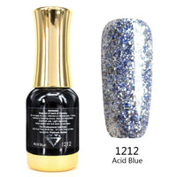 Venalisa 12ml Supper Diamond Top Coat Supply Nail Art Enamel Gel Nail Polish Shining Glitter Sequin Starry Platinum Paint Gel