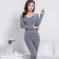 Queenral Sexy Warm Thermal Underwear Women Winter Thermal Underwear Seamless Long Johns Breathable Ladies Slim Underwears Sets