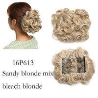 S-Noilite Synthetic LARGE Comb Clip in Curly Hair Extension Chignon Hair Pieces Women Updo Cover Hairpiece Extension Hair Bun