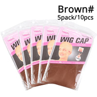 Clearance Quality Deluxe Wig Cap Hair Net for Weave 10pcs=5packs Hair Wig Nets Stretch Mesh Wig Cap for Making Wigs Free Size