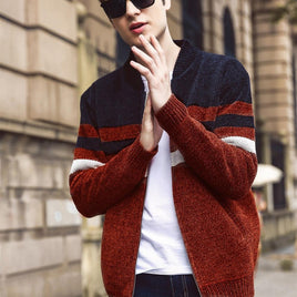 New Autumn Winter Men New Casual Cardigan Sweater Jumper Men Winter Fashion Striped Pocket Knit Outwear Coat Sweater Men MWK007