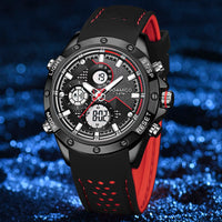 BOAMIGO Fashion Mens Watches for Men Military Digital Analog Quartz Chronograph Sport Watch Waterproof Leather LED  Reloj Hombre