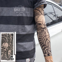 10 Pc Fake Temporary Tattoo Sleeves Tattoos Full Long Slip on Arm Tattoo Sleeve Kit Men Elastic Nylon Glove Tattoos Black Skull Design