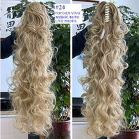 Synthetic Claw Clip Ponytail Luxury for Braiding 75cm 30" High Temperature Fiber Hairpieces Long Curly Hair Extensions for Women