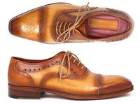 Paul Parkman Men's Captoe Oxfords Tan Color (ID#024-TAN)