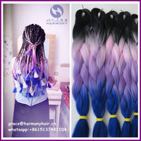 Desire for Hair 10packs Per Lot 24inch 100g Synthetic Braiding Hair Jumbo Braids 3 Tone Omber Blonde Lavender Color