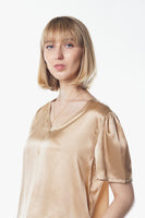 LE REUSSI - Original Champagne V-Neck Blouse