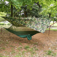 Camping Hammock With Mosquito Net and Rain Fly Portable Double Hammock With Bug Net and Tent Tarp Tree Straps for Travel Camping