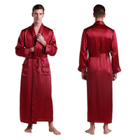 LILYSILK - Original 100 Silk Robe Sleepwear Kimono Men 22 Momme Contra Full Length Luxury Natural Men's Clothing Free Shipping