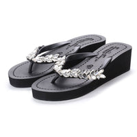 Original Shoes Greenwich - Rhinestone Mid Wedge Flip Flops